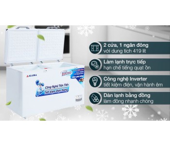 Tủ đông Alaska Inverter 419 lít HB-550CI