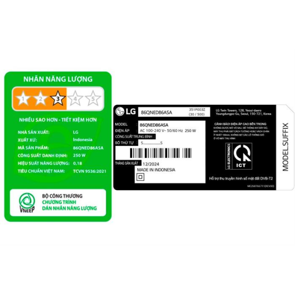 Smart Tivi LG AI Evo QNED 4K 65 inch 65QNED86ASA (Model 2025) 