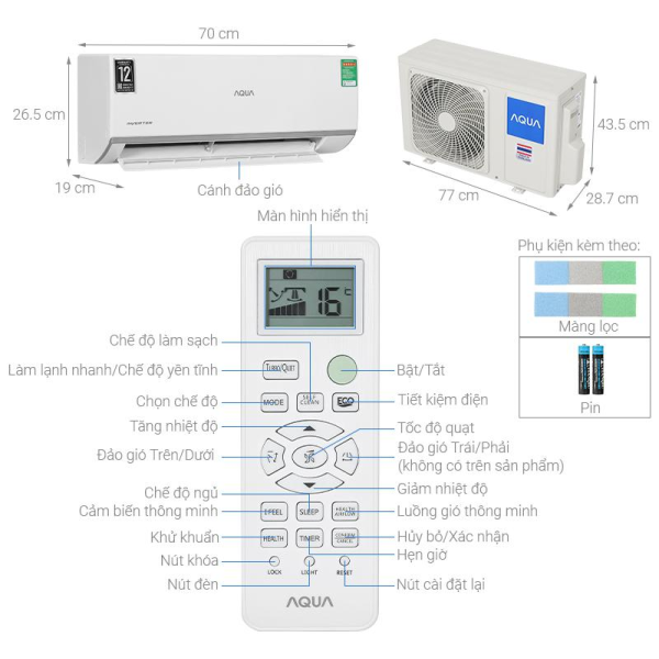 Máy lạnh Aqua Inverter 1.5 HP AQA-RV13QA2