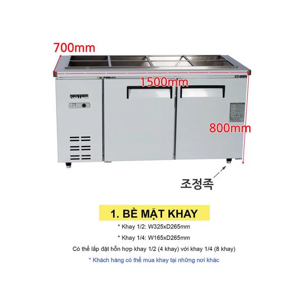 Tủ khay lạnh salad 1500mm KIS-XDB15R - 405 lít