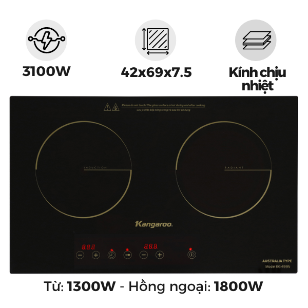 Bếp đôi Điện từ Hồng ngoại KG499N