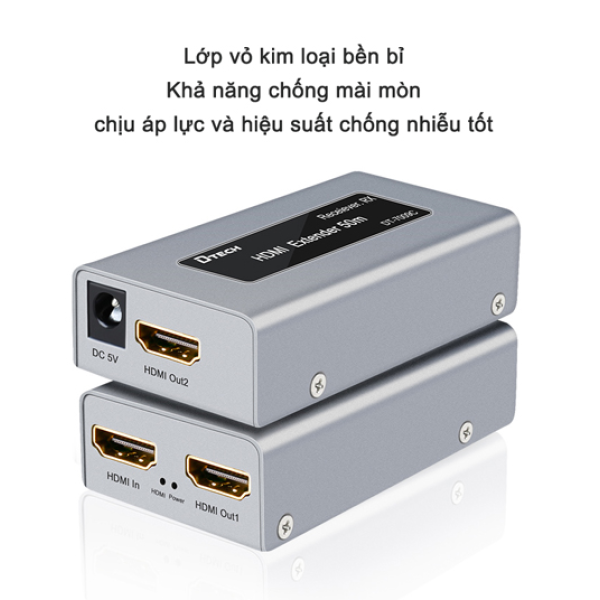 Bộ nối dài HDMI 50M qua cáp mạng Dtech DT-7009C