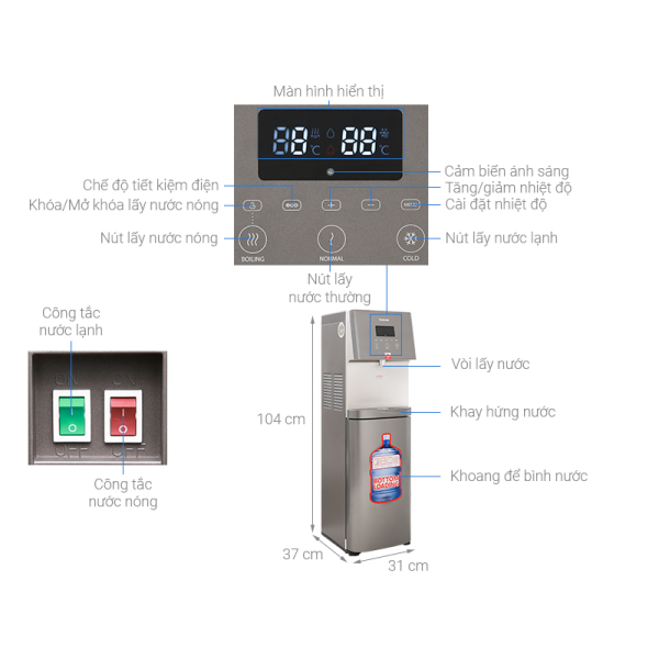 CÂY NƯỚC NÓNG LẠNH TOSHIBA RWF-W1830UVBV(T)