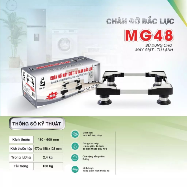 Chân đỡ đa năng tủ lạnh - máy giặt Cảnh Phong MG48