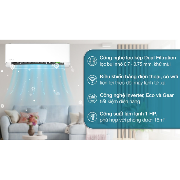Máy lạnh Comfee Inverter 1 HP CFS-10VCB1
