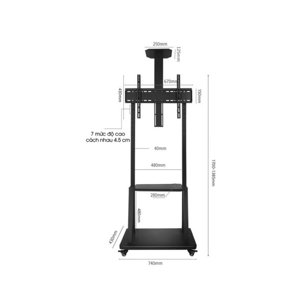 Giá treo tivi di động Ergotek E1900 (32 - 70 inch)