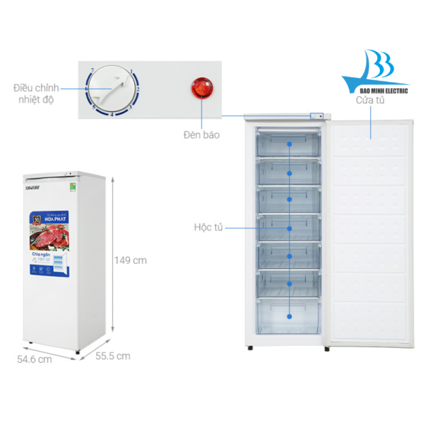 Tủ đông đứng Hòa Phát 106 lít HPF UAH6106