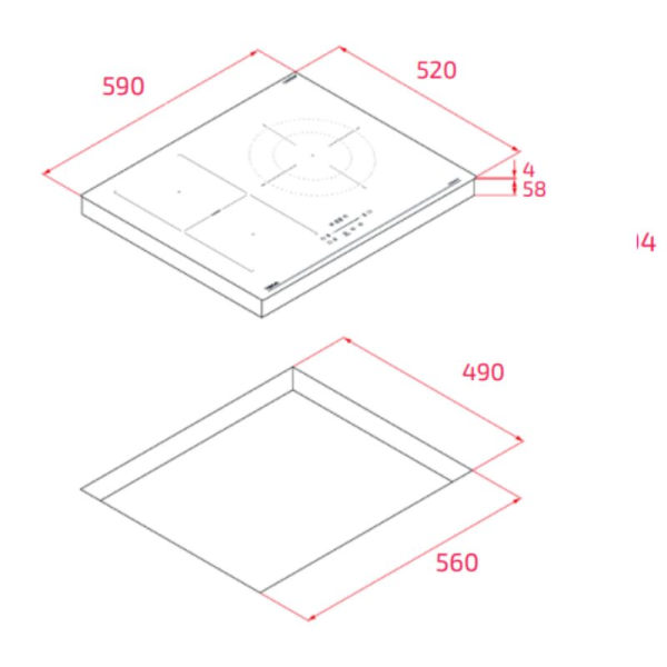 Bếp từ lắp âm TEKA IBF 63210 SCG BK