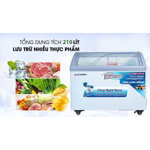 Tủ đông nắp kính cong Alaska Inverter 248 lít KC-210CI