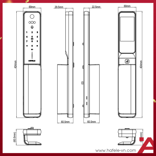 Khóa Điện Tử Horizon Hafele PP2501W 499.21.224