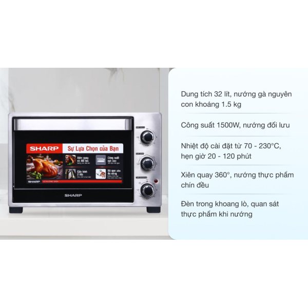 Lò nướng điện Sharp EO-A323RCSV-ST