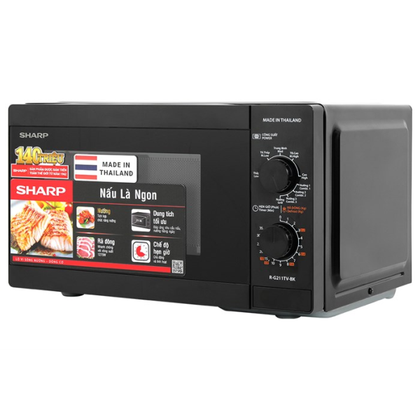 Lò vi sóng có nướng Sharp R-G211TV-BK 21 lít