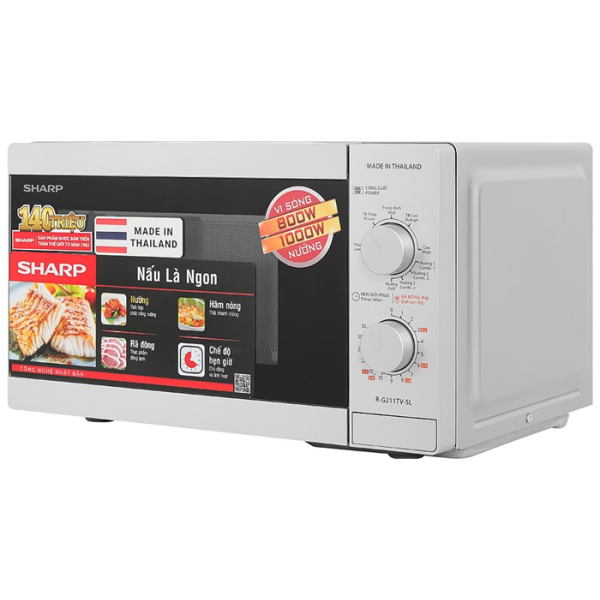 Lò vi sóng Sharp R-G211TV-SL(21 lít, Thái Lan, có nướng)
