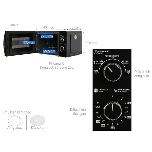 LÒ VI SÓNG TOSHIBA MW2-AG24PC(BK)