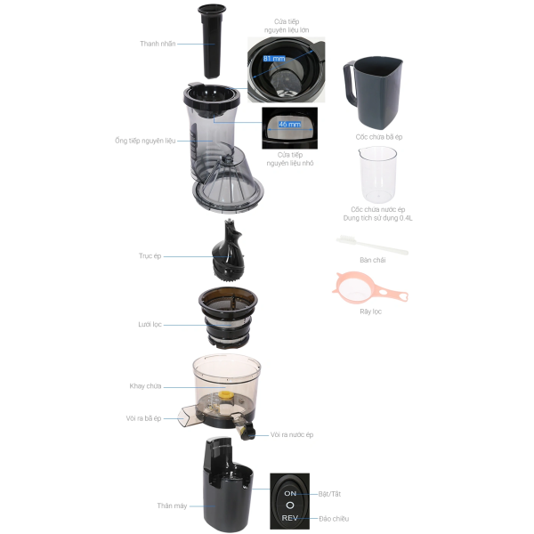 Máy ép chậm Hafele HS-J81SG (535.43.394)