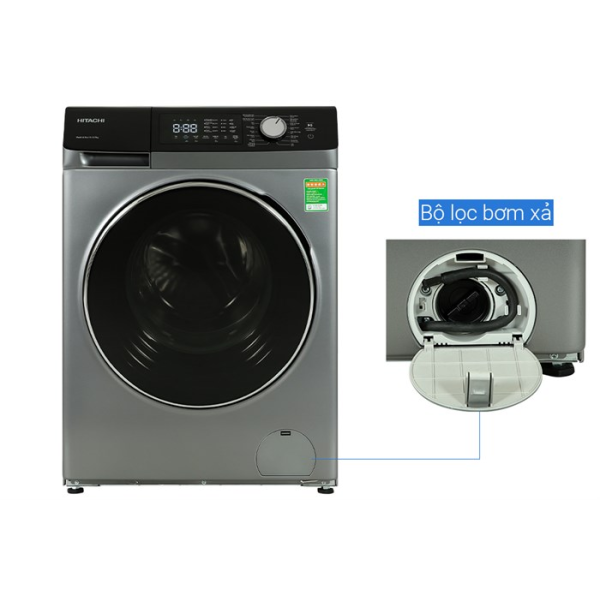 Máy giặt sấy Hitachi Inverter giặt 10.5 kg - sấy 7 kg BD-D1054HVOS