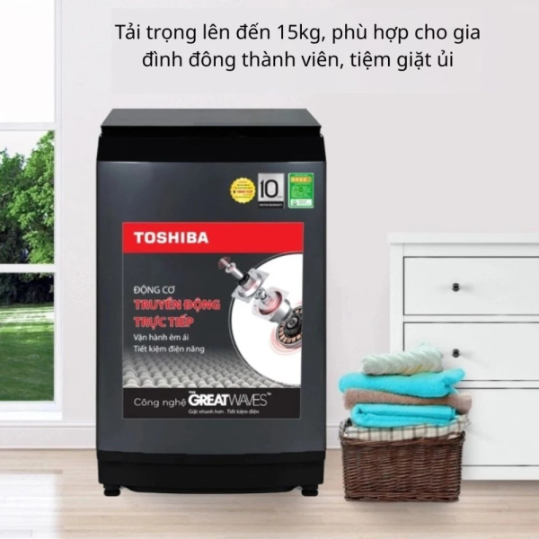 Máy giặt Toshiba inverter 15 kg AW-DM1600LV(SG)