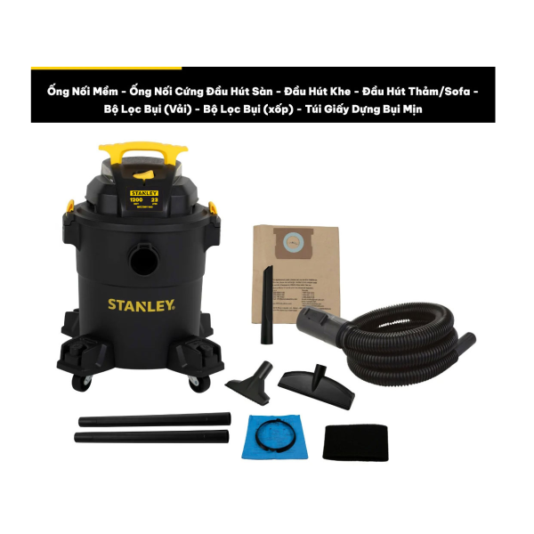Máy hút bụi công nghiệp 3 chức năng Stanley SL19417P-6AB 23 lít