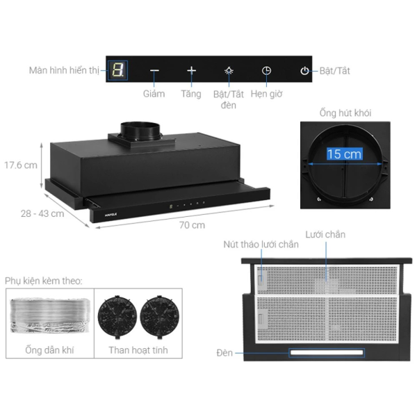 Máy hút mùi âm tủ Hafele HC-H7032TB
