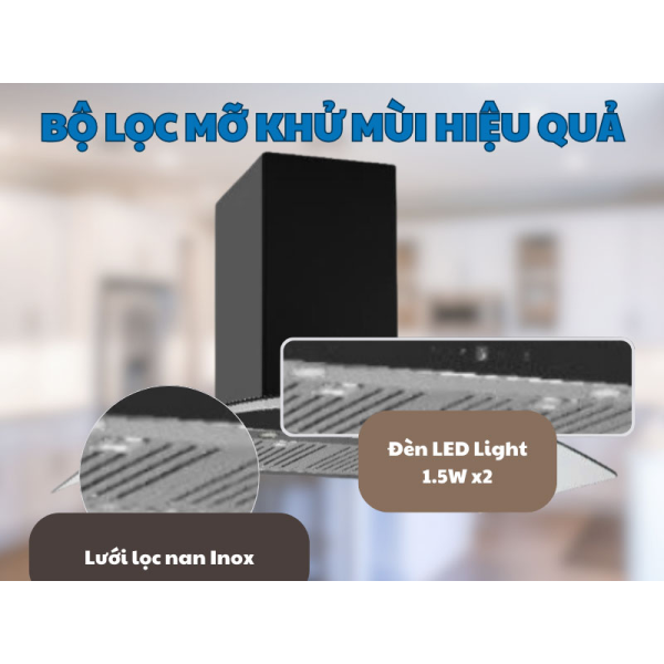 Máy hút mùi kính cong GrandX GX H70C55B