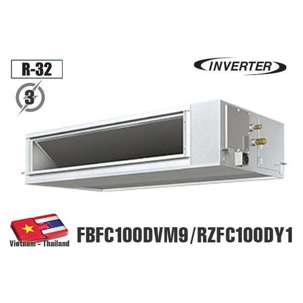 Máy lạnh âm trần nối ống gió Daikin Inverter 4HP FBFC100DVM9/RZFC100DY1 3 pha