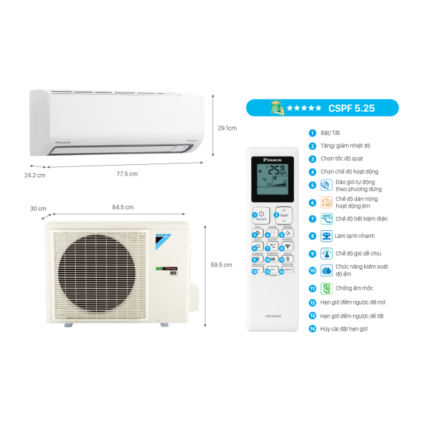 Máy lạnh Daikin Inverter 2.5HP FTKB60ZVMV