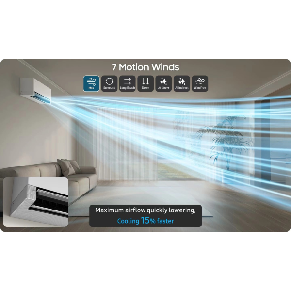 Máy lạnh Samsung inverter WindFree AI 2HP AR70H18D1BWNSV