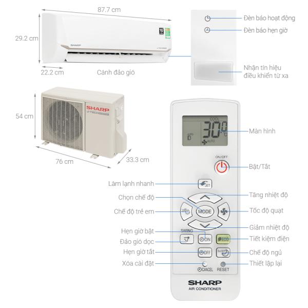 Máy lạnh Sharp Inverter 2 HP AH-X18CEWC (Mẫu mới 2025)