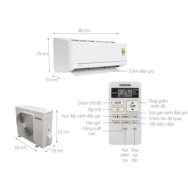 Máy lạnh Toshiba 1 HP RAS-H10U2KSG-V (MONO)