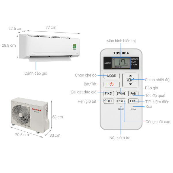 Máy lạnh Toshiba Inverter 1.5HP RAS-H13S5KCV2G-V