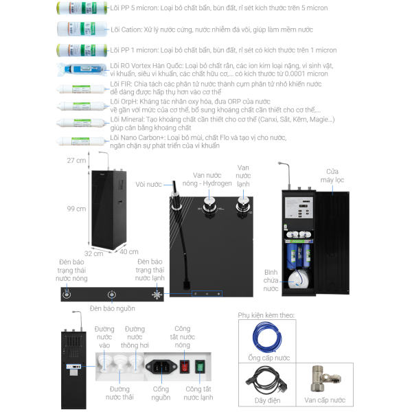 Máy lọc nước Kangaroo Hydrogen Infinity nóng lạnh KG10A9I