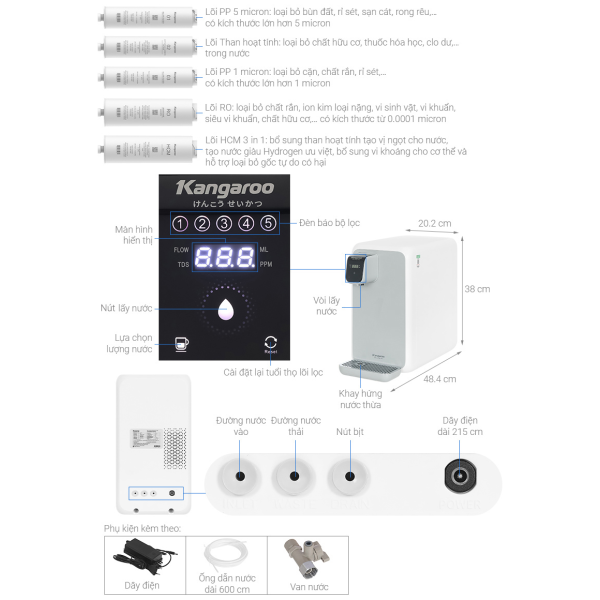 Máy lọc nước Kangaroo Hydrogen KG400HD