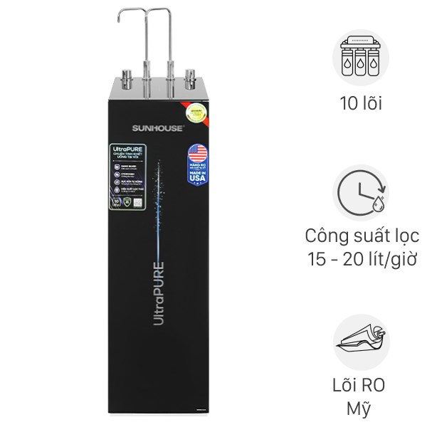 Máy lọc nước R.O nóng lạnh 10 lõi SUNHOUSE SHR76210CK