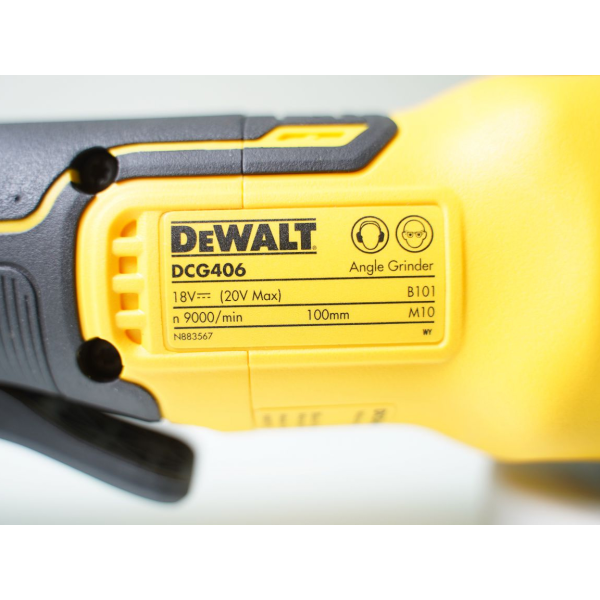 Máy mài góc dùng pin 20V/BL Dewalt DCG406N-B1 - Chưa pin, sạc