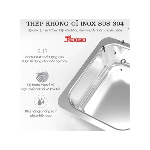 Máy rửa chén bát công nghiệp sóng âm Texgio TGU-1000US