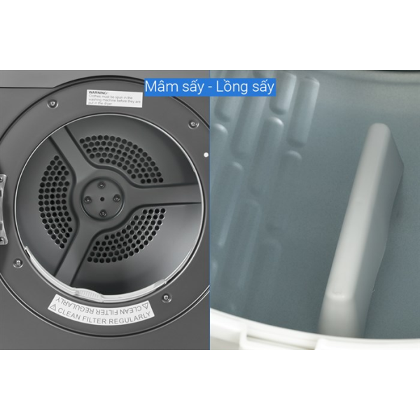 Máy sấy thông hơi Aqua 8 kg AQH-V800H.SS