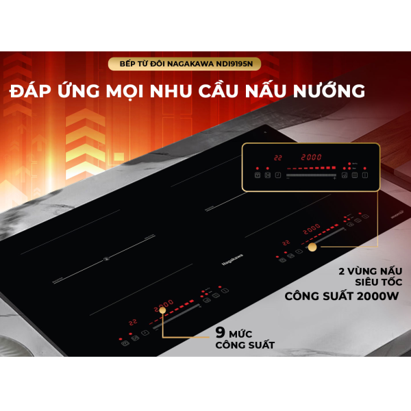 Bếp Điện Từ Đôi NDI9194 Công suất 4000W