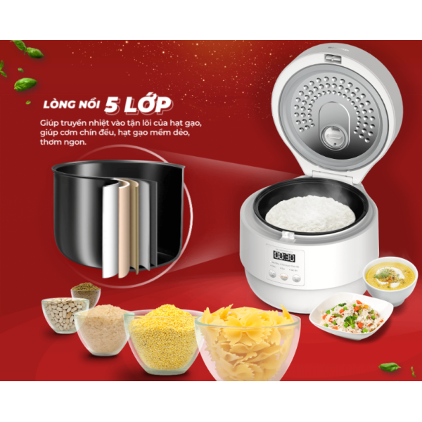 Nồi cơm điện tử Sharp KS-COM100DV-WH/RD