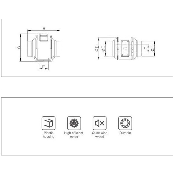  Quạt thông gió hỗn hợp Nanyoo DPT-125P