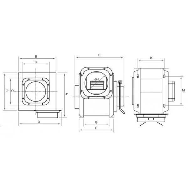 Quạt thông gió nối ống vuông góc Nanyoo DPT 20-300A