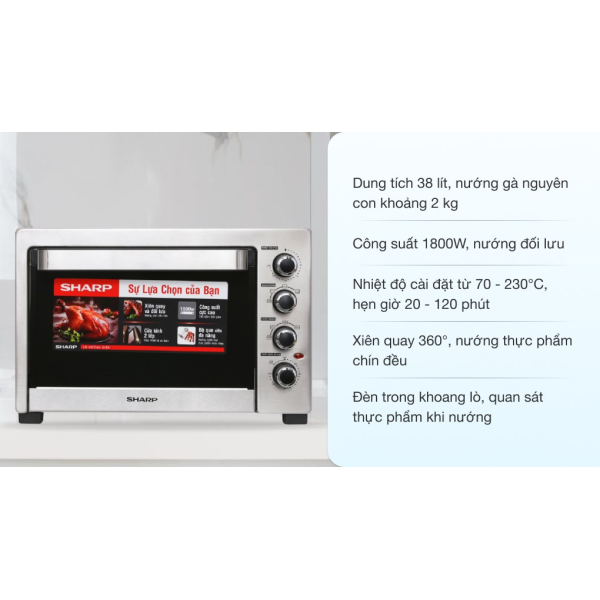 Lò nướng điện Sharp EO-A384RCSV-ST