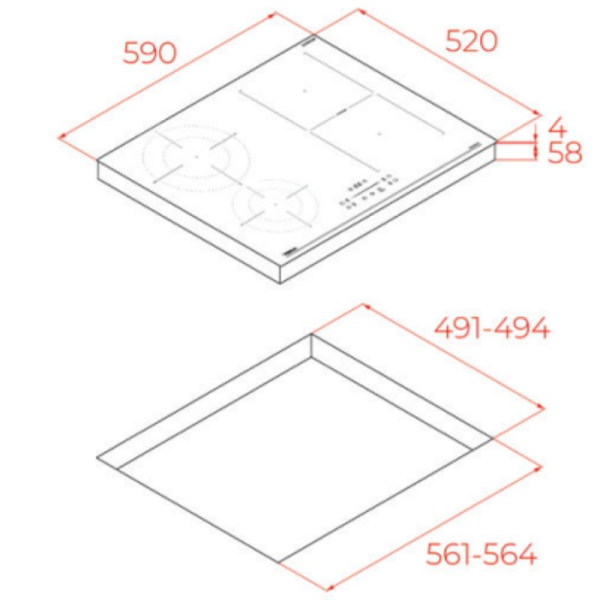 Bếp từ lắp âm TEKA IBF 64210 SCG BK