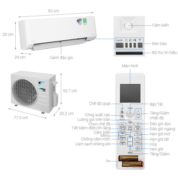Máy lạnh Inverter Daikin 1.0hp (9000BTU) FTKB25YVMV