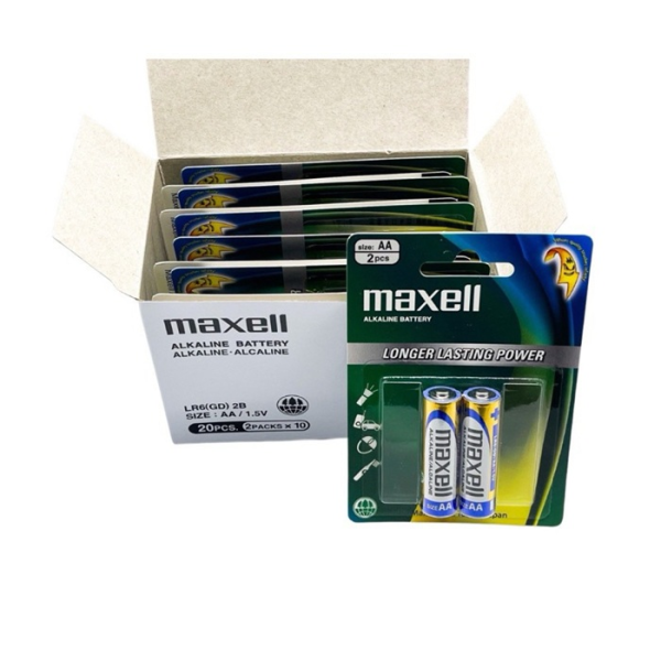 THÙNG PIN TIỂU AA 1.5v MAXELL ALKALINE 1.5V LR03(GD) 2B - VIÊN, VỈ, HỘP, THÙNG - HÀNG CHÍNH HÃNG
