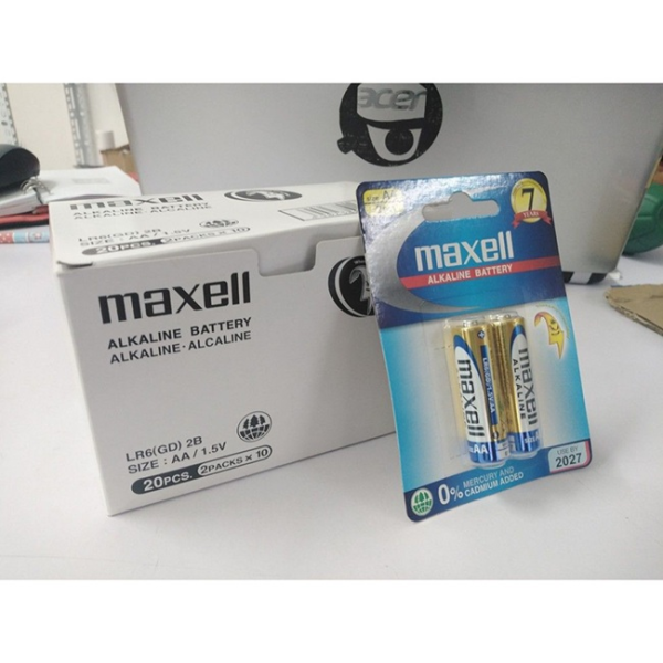 THÙNG PIN TIỂU AA 1.5v MAXELL ALKALINE 1.5V LR6(GD) 2B - VIÊN, VỈ, HỘP, THÙNG - HÀNG CHÍNH HÃNG - BẢN SỈ