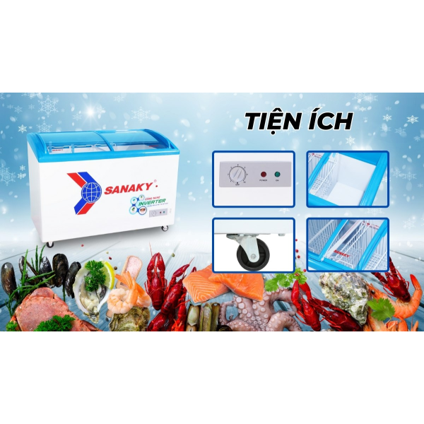 Tủ Đông Mặt Kính Cong Sanaky 260lít VH-3899K3