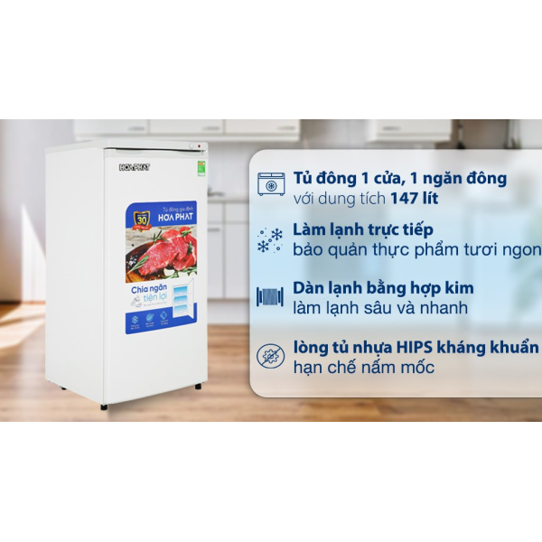 Tủ đông đứng Hòa Phát 147 lít HPF UAH6147