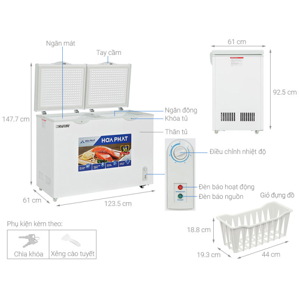 Tủ đông Hòa Phát 245 lít HPF BD6245