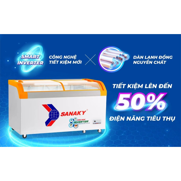 Tủ Đông Mặt Kính Cong Sanaky 500lít VH-899K3A