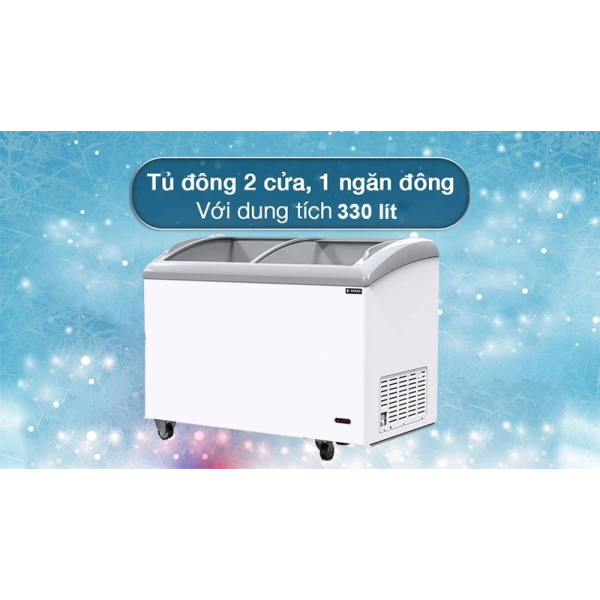 Tủ đông mặt kính cong Sanden SNC-0355 327L